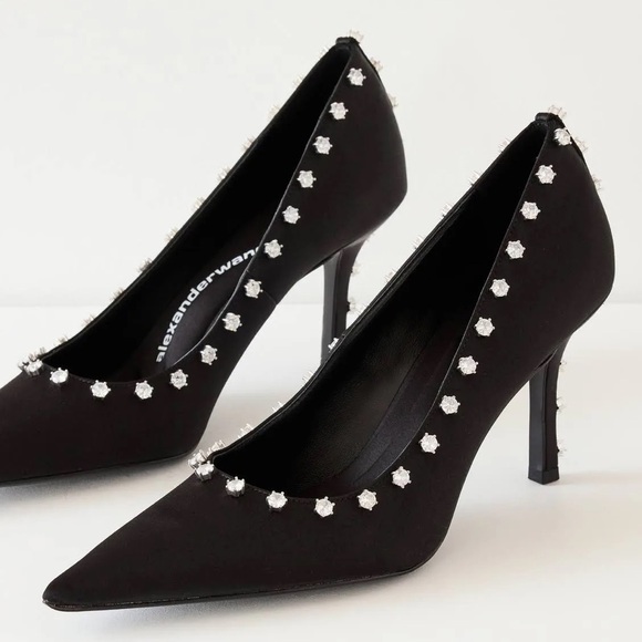 Alexander Wang Delphine 85 Crystal Stud Pump, Black Size 37.5 New + DustBag $895 - Picture 2 of 16